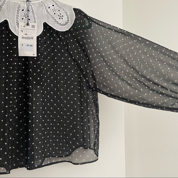 ZARA Polka Dot Blouse - Picture 14 of 16